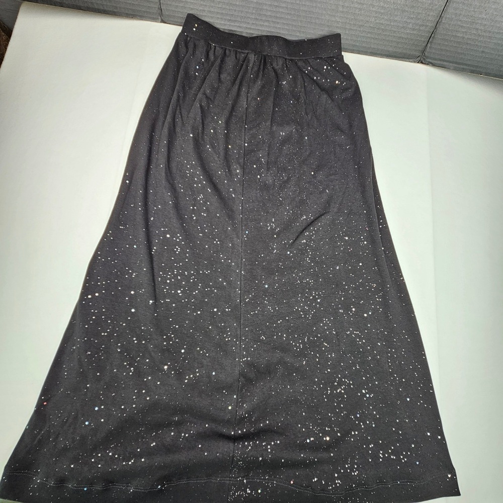 Handmade Black Starlight Glitter Maxi Skirt Whimsigoth Witchy Fairycore Costume